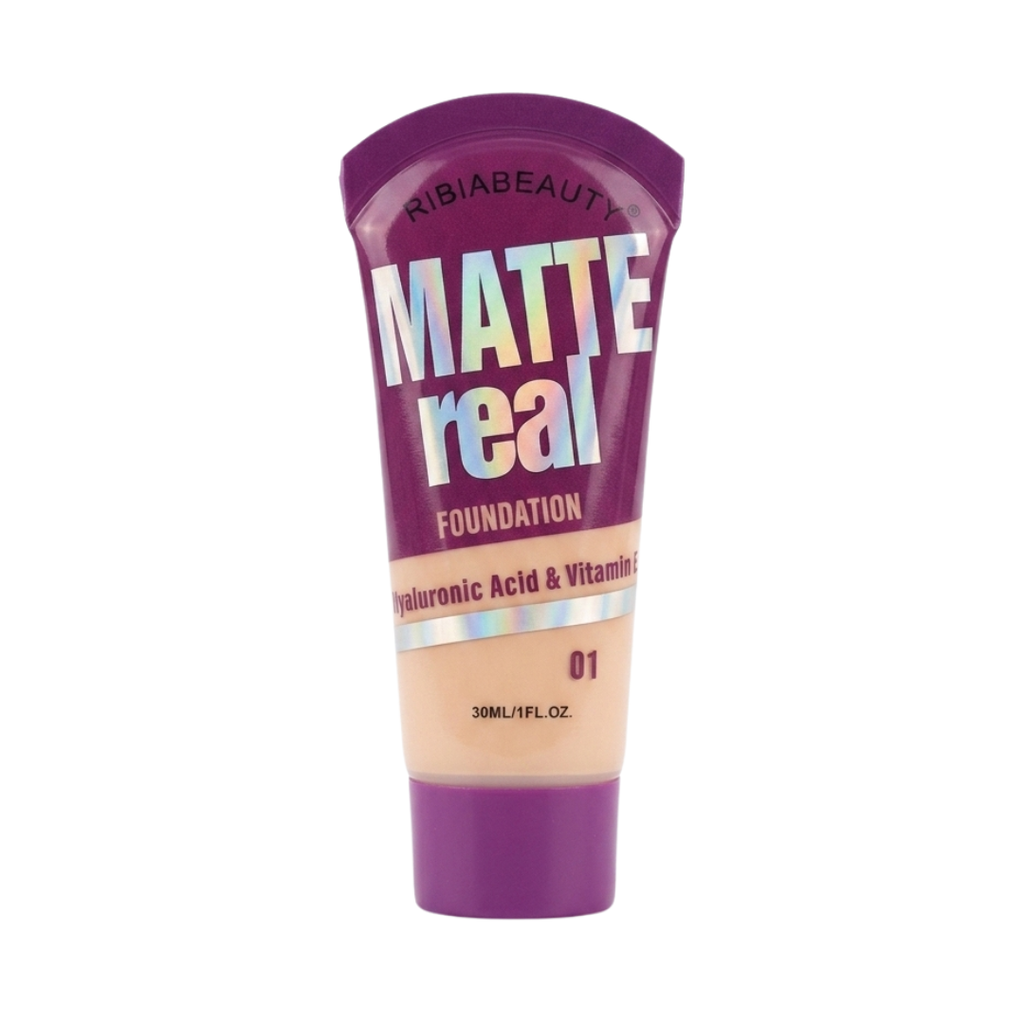 BASE LÍQUIDA MATTE CON ÁCIDO HIALURÓNICO Y VITAMINA E RIBIA BEAUTY