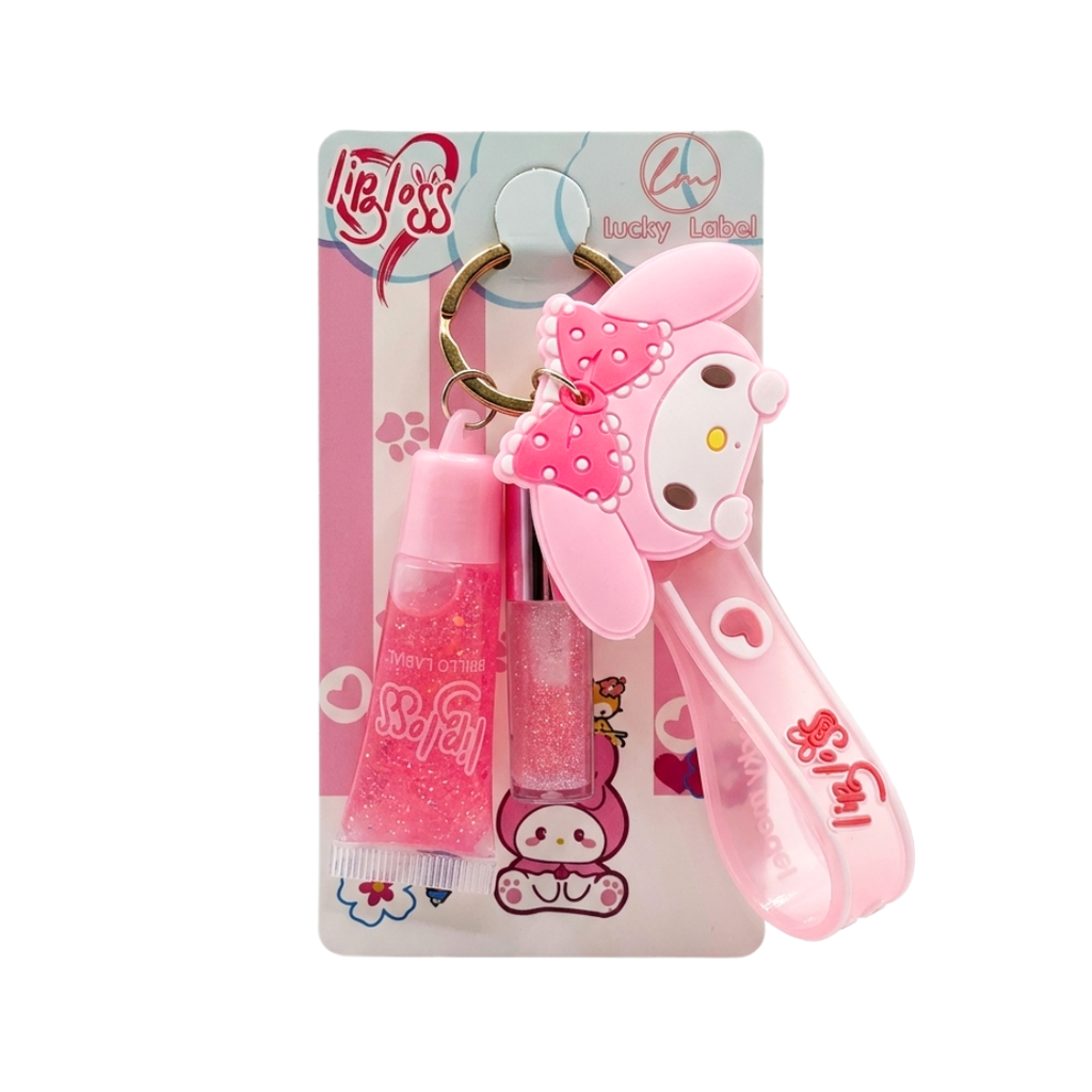 [ML8120A] LIP GLOSS DOBLE CON CHARM DE MY MELODY LUCKY MODEL *