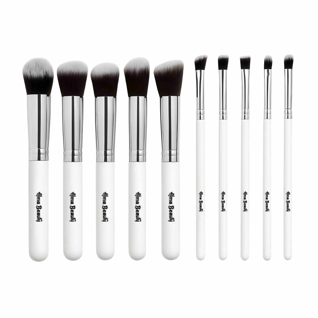KIT DE BROCHAS KABUKI X10 UNIDADES ALMA BEAUTY
