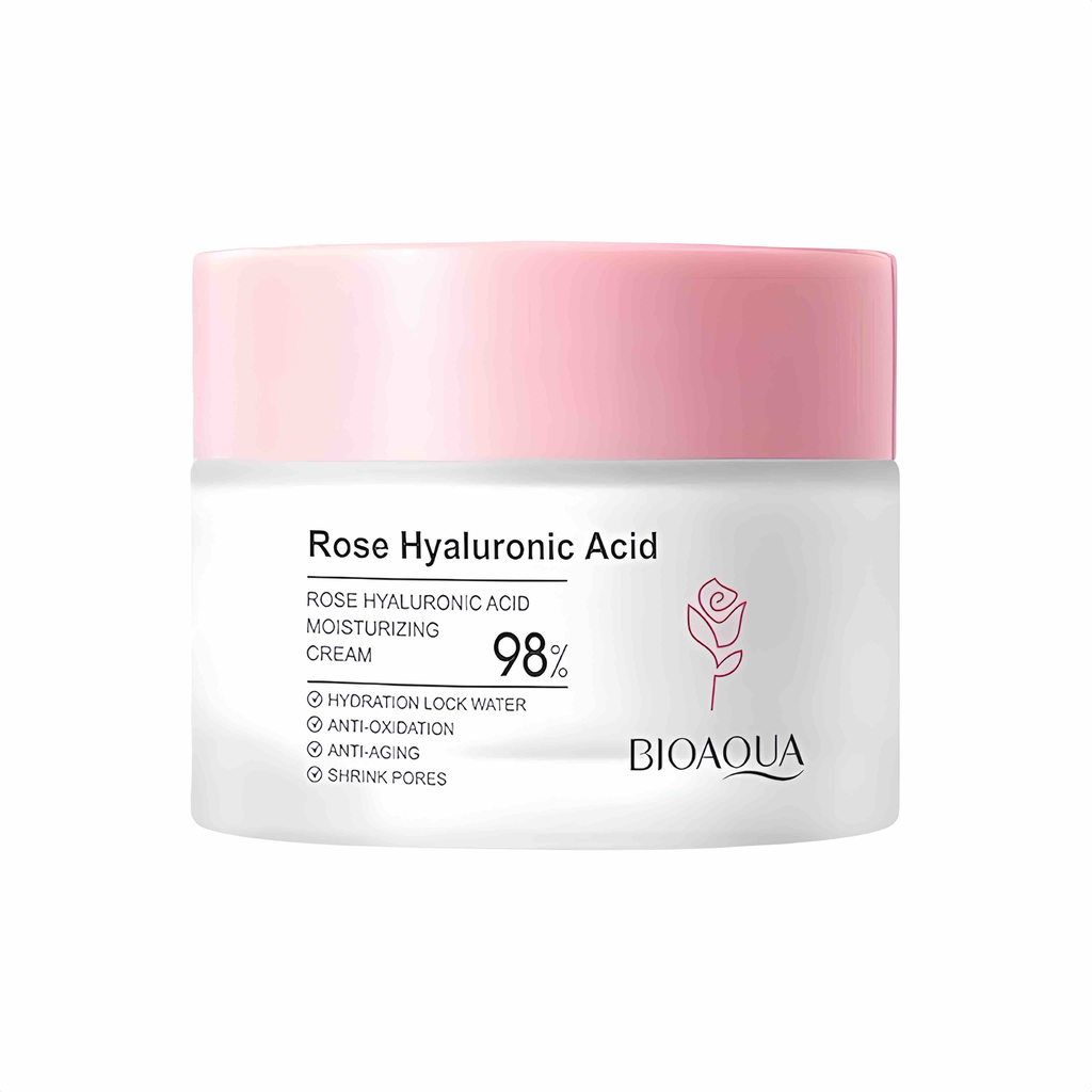 CREMA HIDRATANTE FACIAL CON ROSAS Y ÁCIDO HIALURÓNICO BIOAQUA