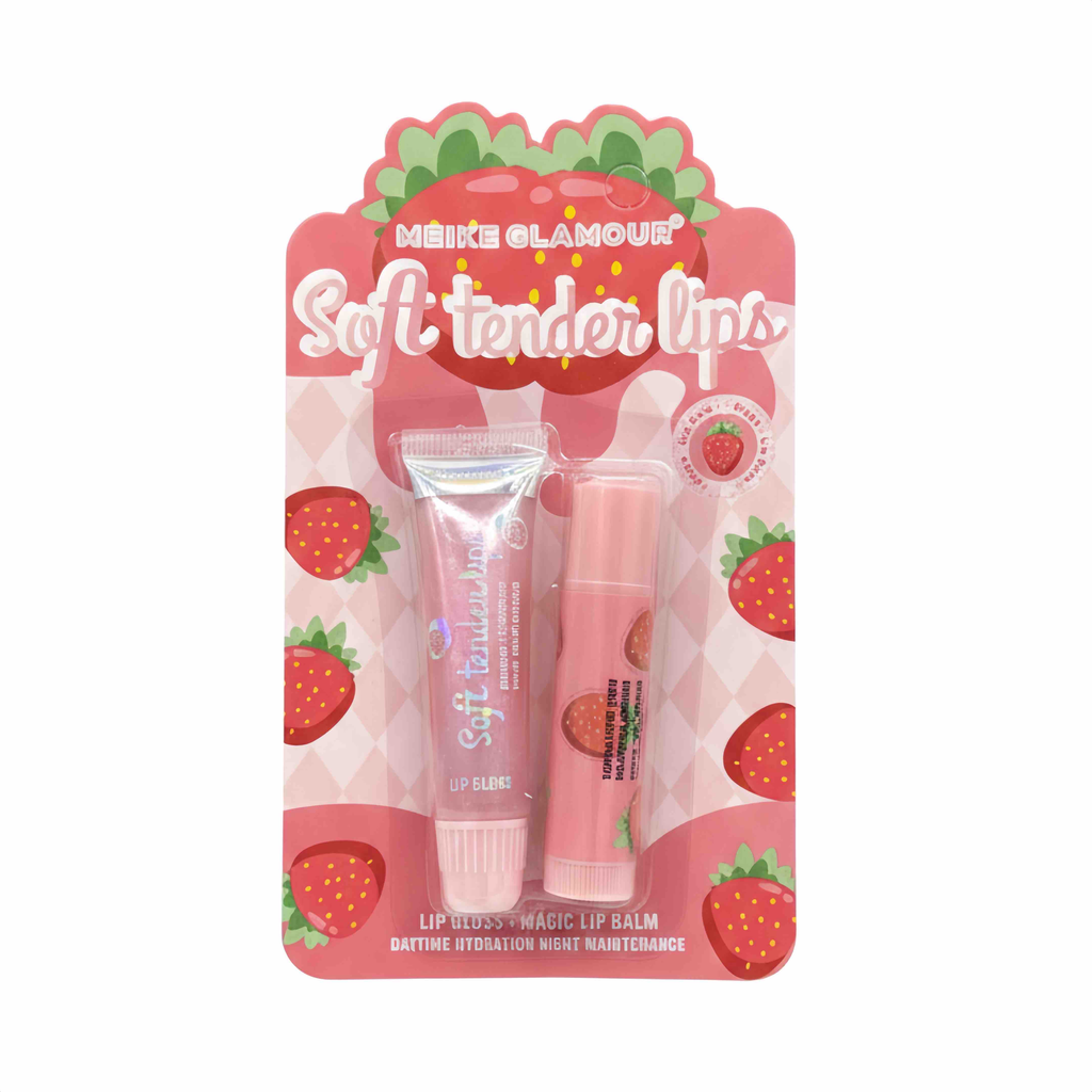 KIT DÚO LIP GLOSS + LIP BÁLM MEIKE GLAMOUR