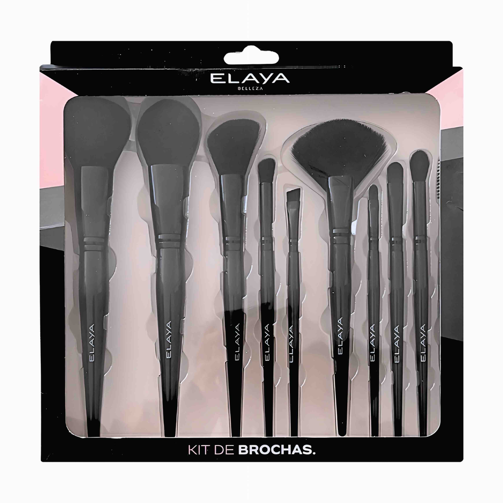 KIT DE BROCHAS X10 UNIDADES ELAYA BELLEZA