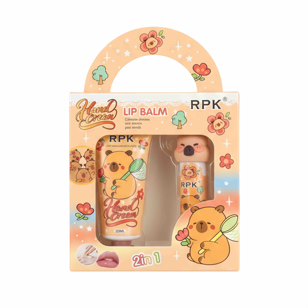 KIT 2 EN 1 CREMA DE MANOS + LIP BALM CAPIBARA