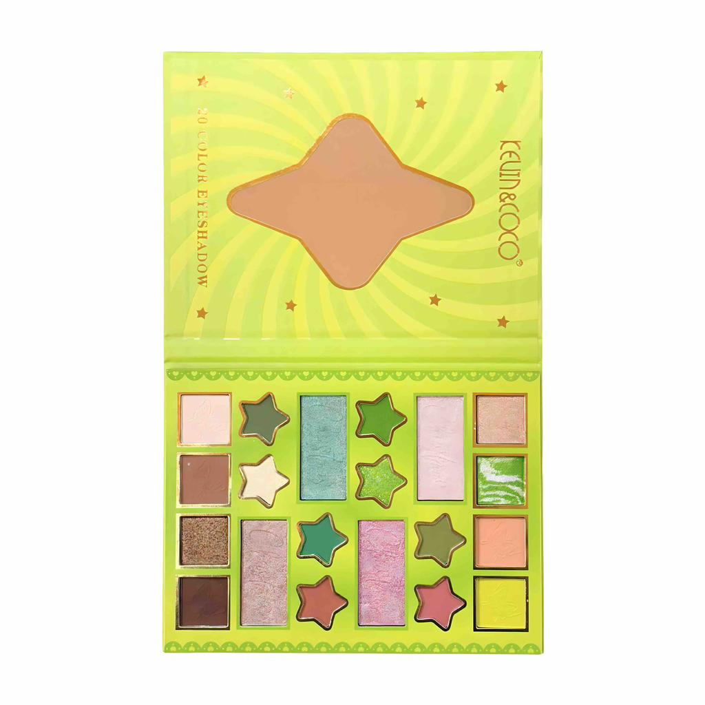 PALETA DE SOMBRAS X20 TONOS MINAKO COLOR VERDE KEVIN Y COCO#