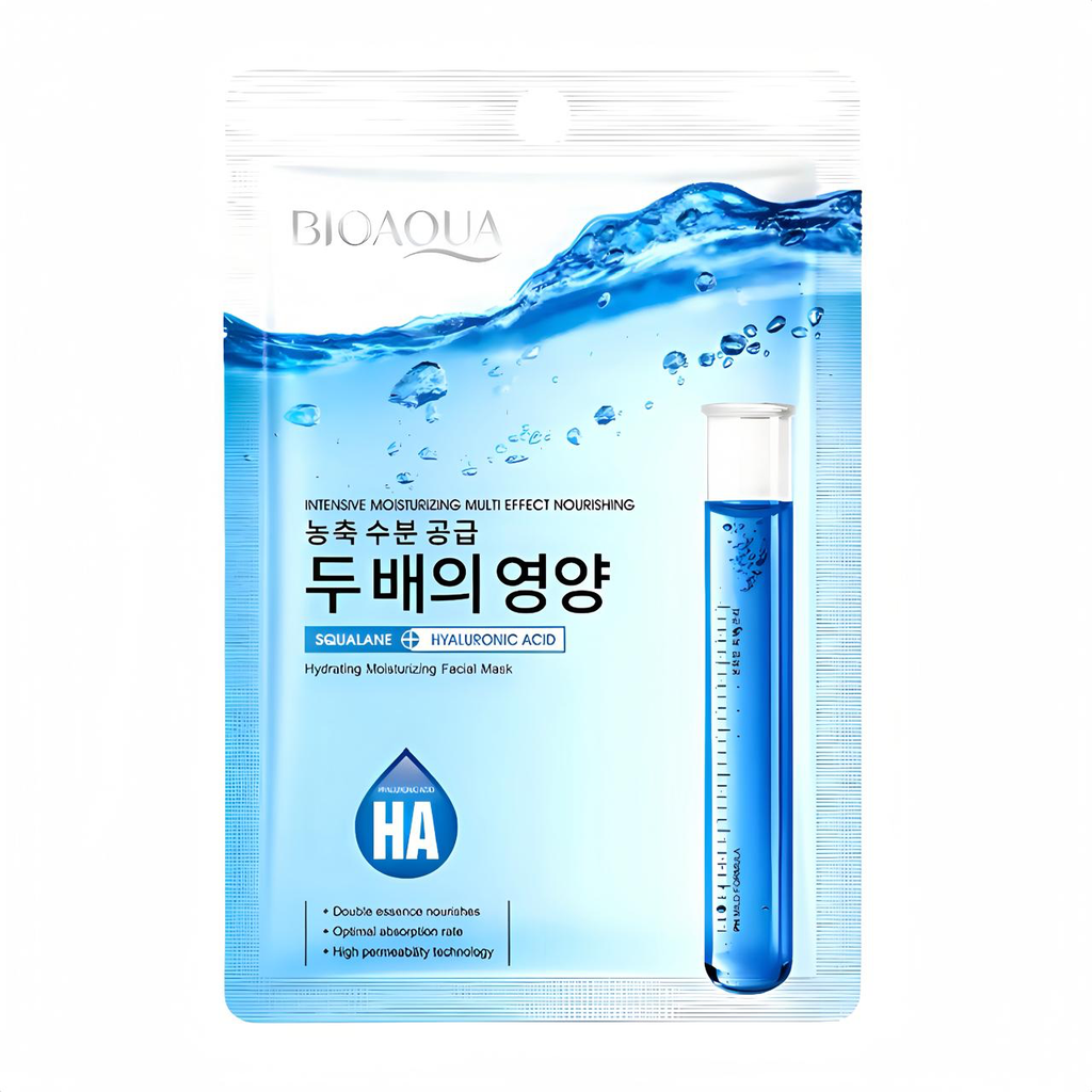 MASCARILLA EN VELO CON ESCUALANO Y ÁCIDO HIALURÓNICO BIOAQUA