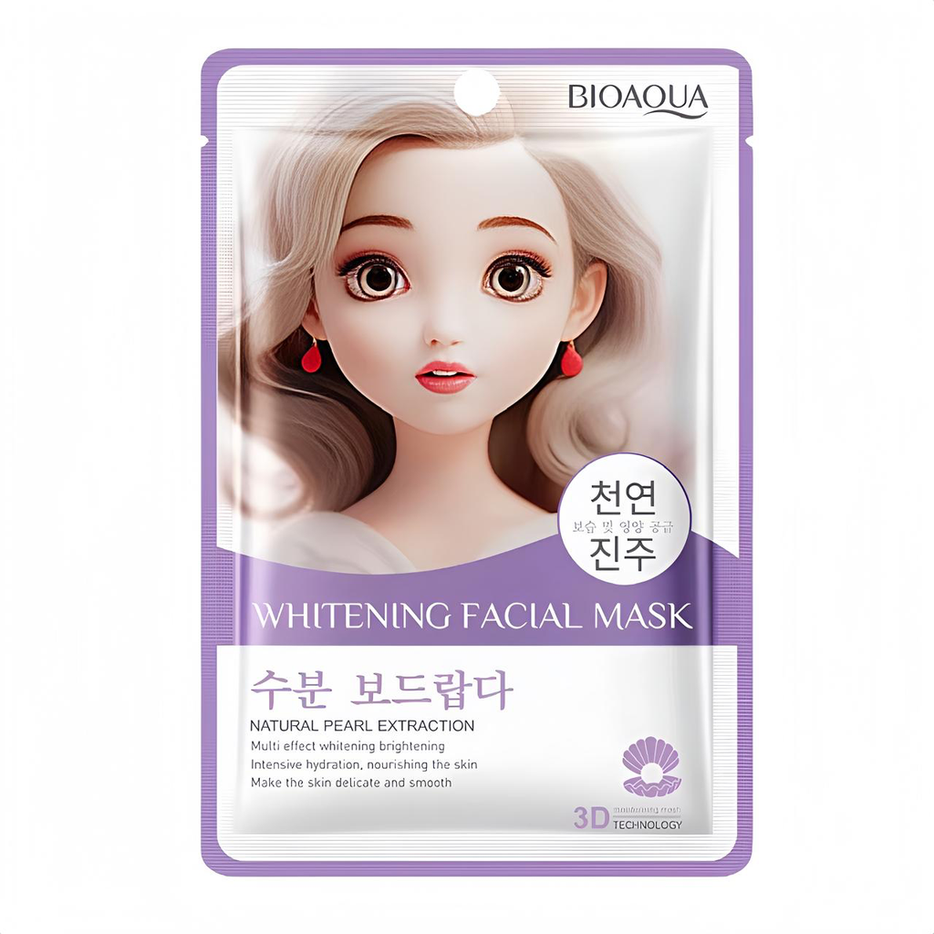 MASCARILLA EN VELO PERLA BLANQUEADORA BIOAQUA