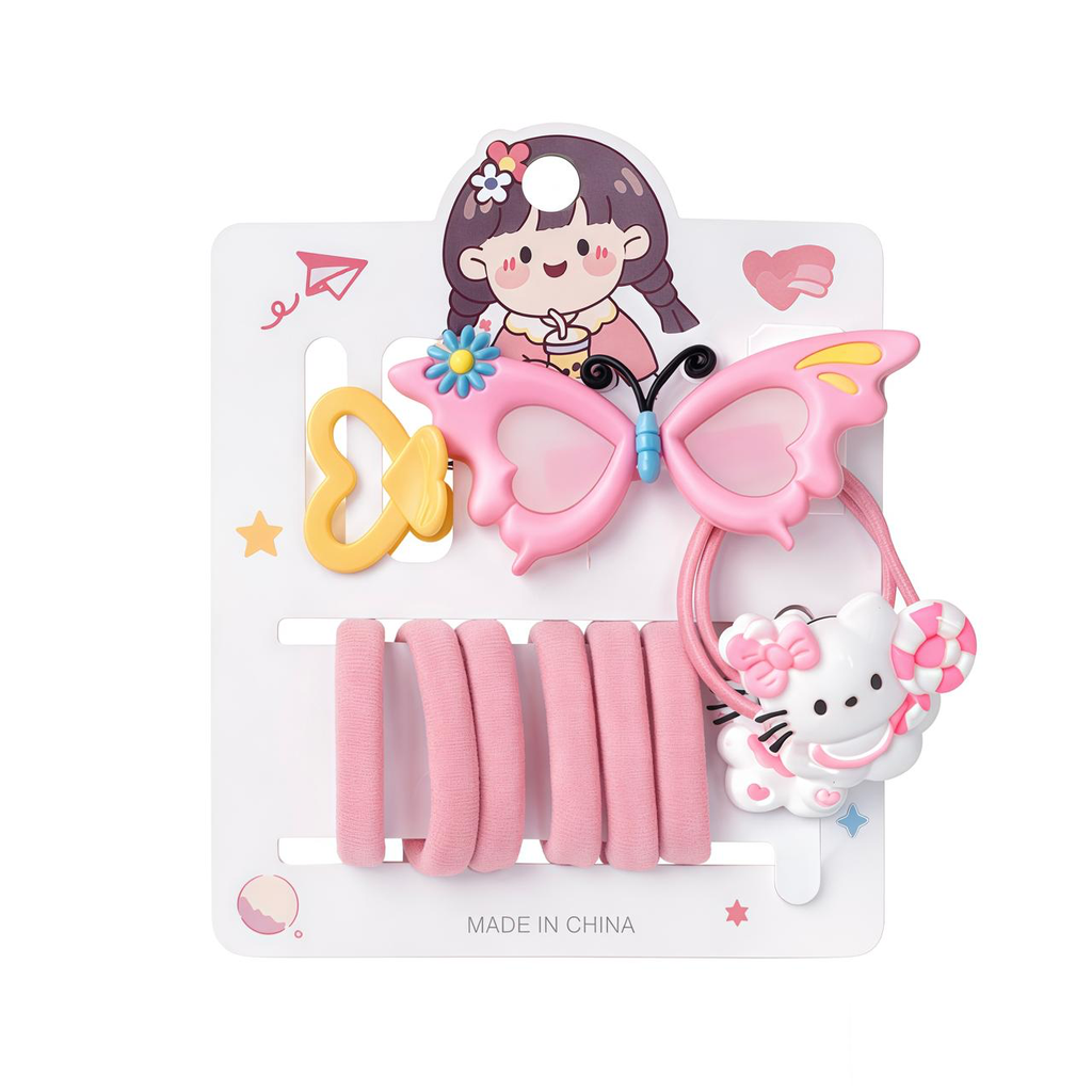 KIT DE GANCHOS Y COLITAS CON PERSONAJES DE SANRIO