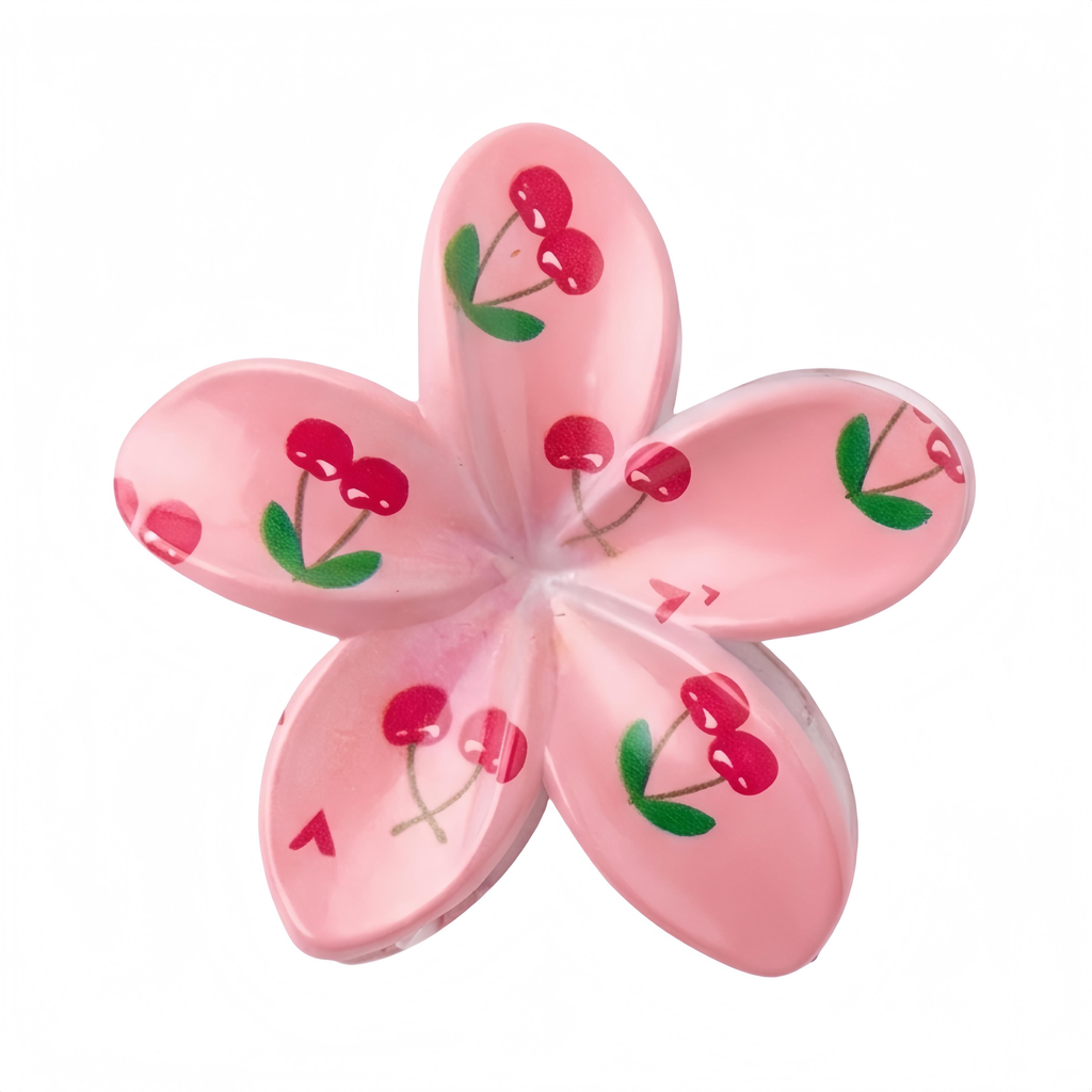 PINZA SUJETADORA FLORAL CON CEREZAS PARA CABELLO